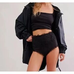 Free People Intimately In Bloom High Rise Embroidered Ruffle Trim Bloomer Shorts